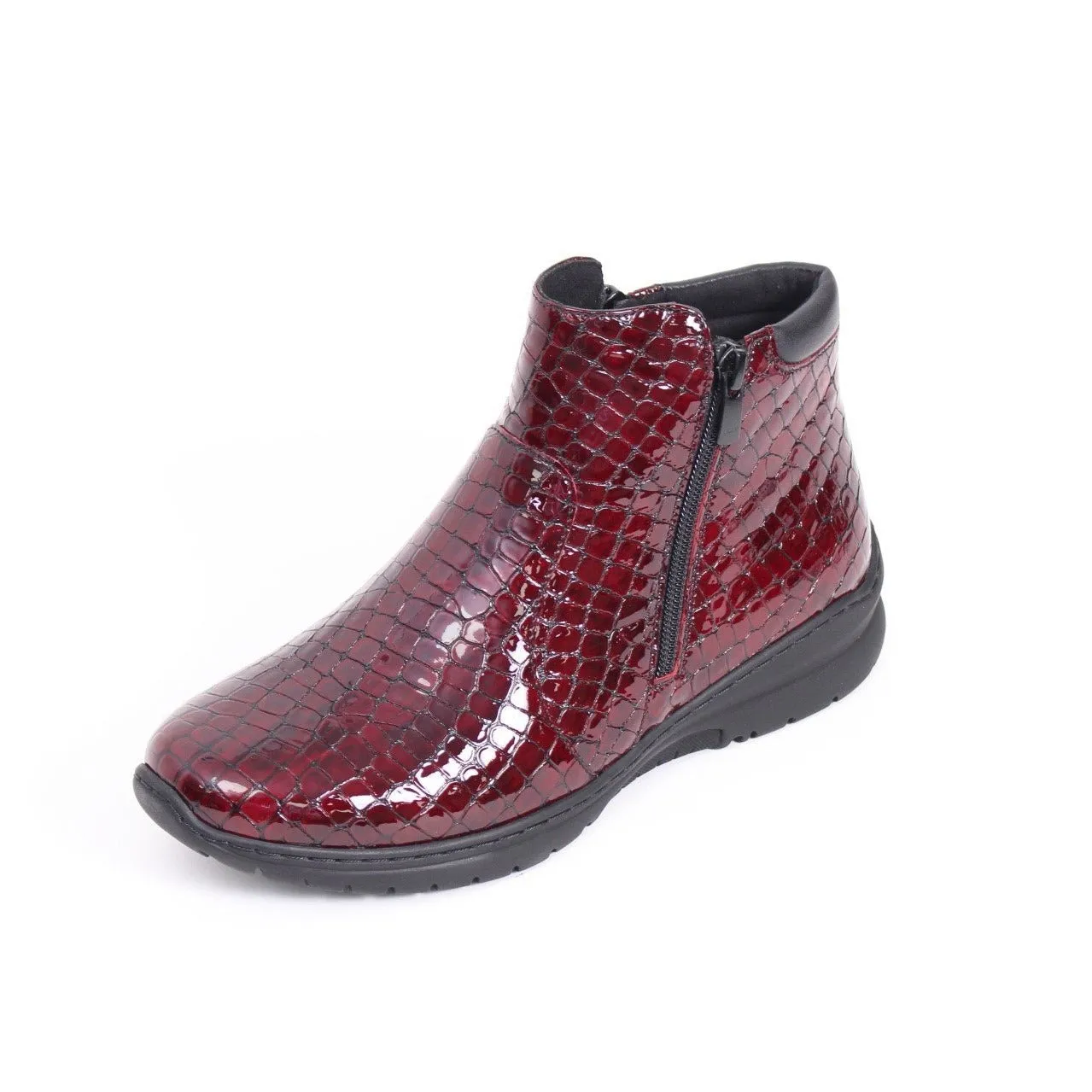 Footsoft Burgundy Patent Boot 350