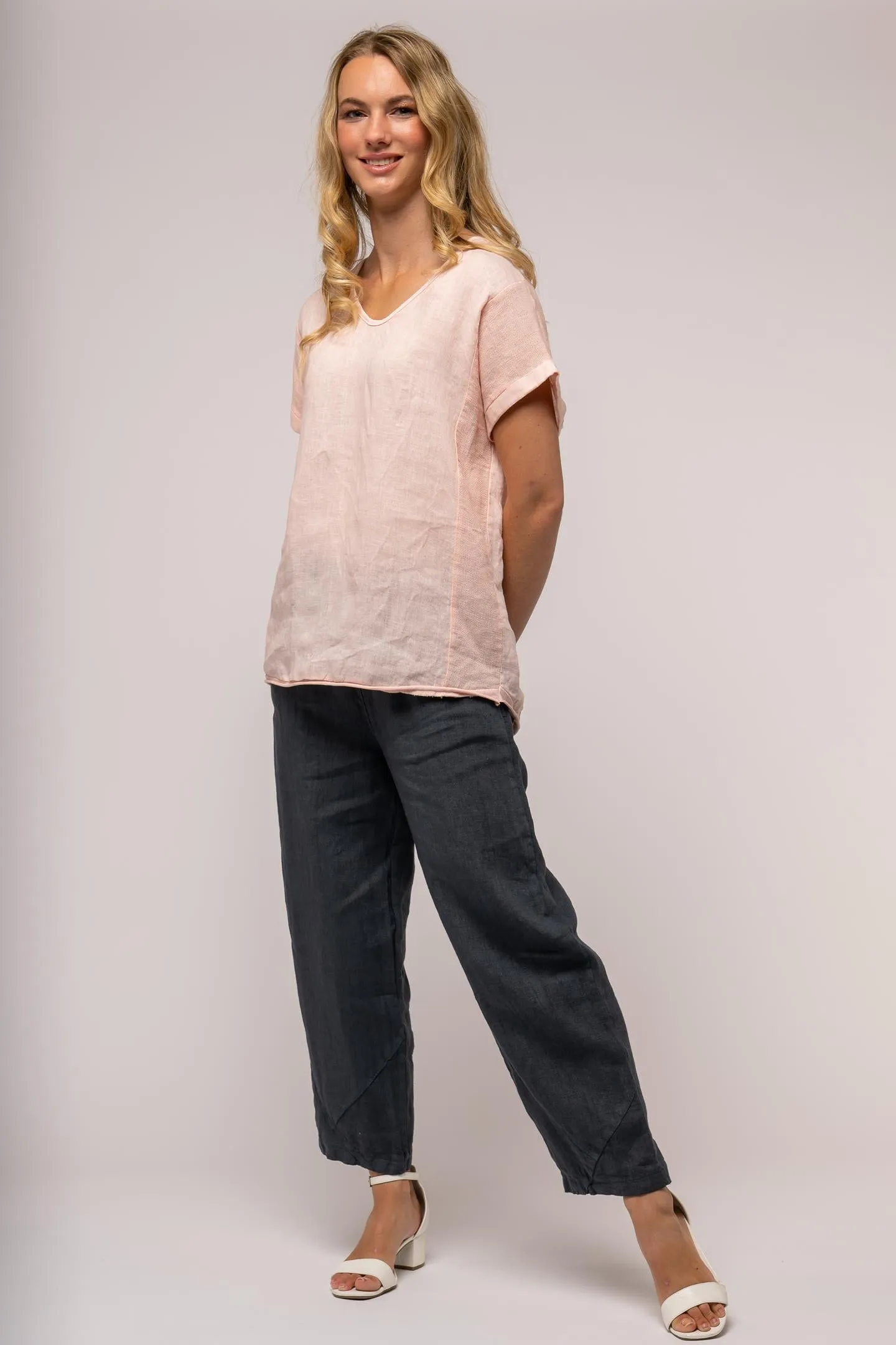 French Linen V-Neck Top