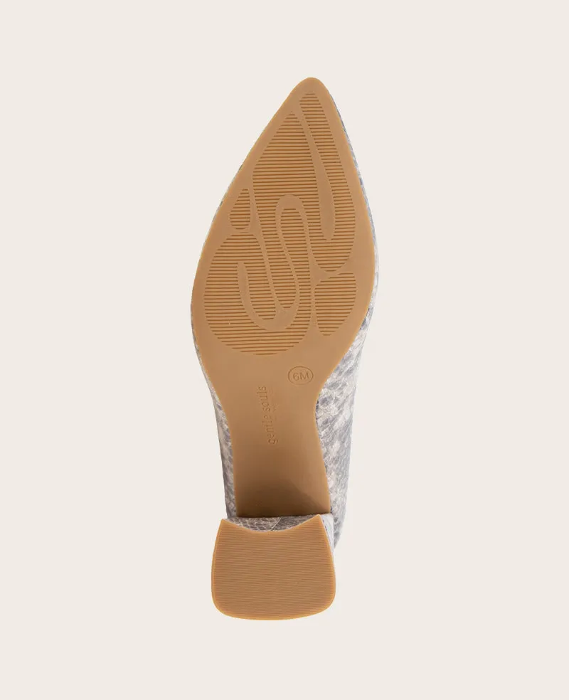 GENTLE SOULS - Dionne Snakeskin Leather Block Heel