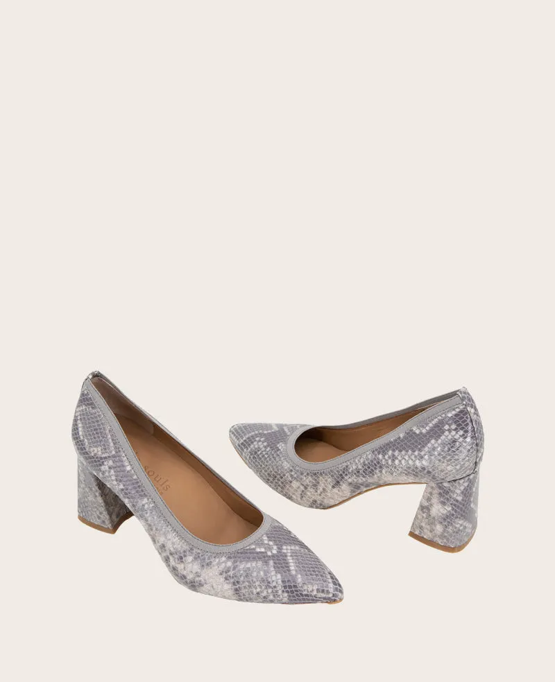 GENTLE SOULS - Dionne Snakeskin Leather Block Heel