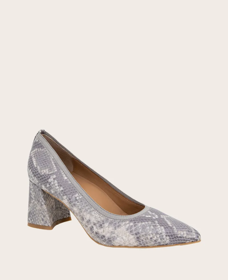 GENTLE SOULS - Dionne Snakeskin Leather Block Heel