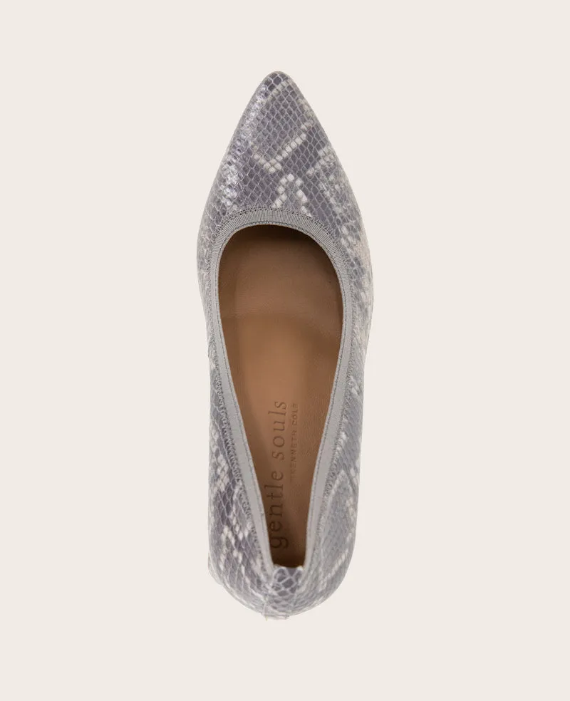 GENTLE SOULS - Dionne Snakeskin Leather Block Heel