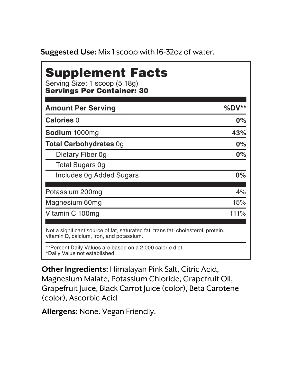 Grapefruit Electrolyte Drink Mix