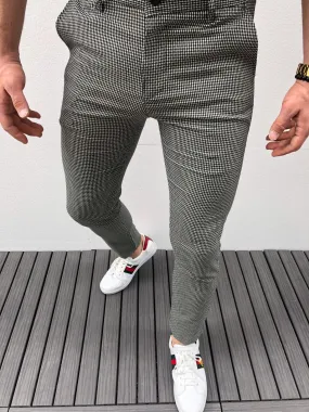 Gray Pattern Slim Fit Casual Pant DJ158 Streetwear Pant