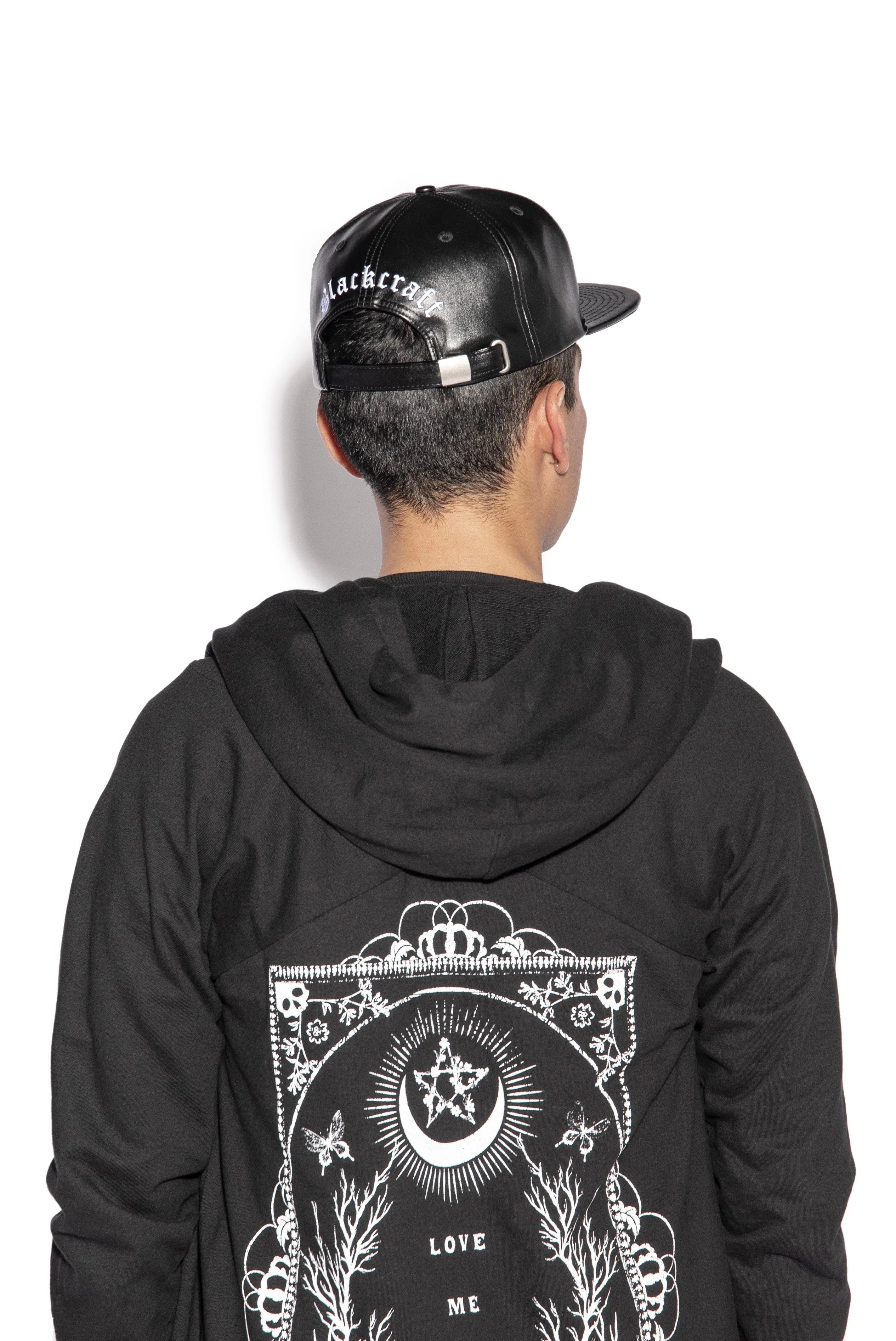 Grim Moth - Faux Leather Snapback Hat