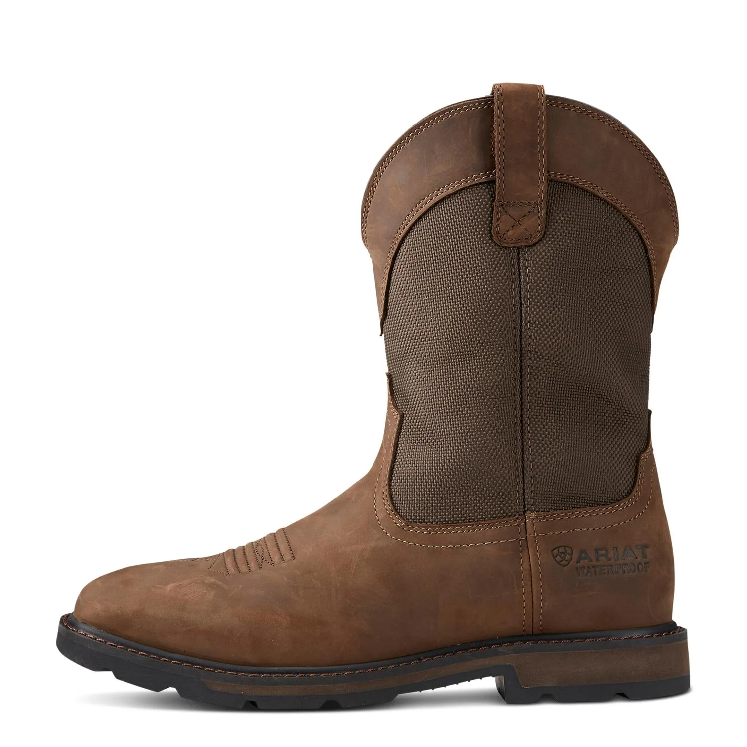 Groundbreaker Wide Square Toe Waterproof Steel Toe Work Boot Palm Brown