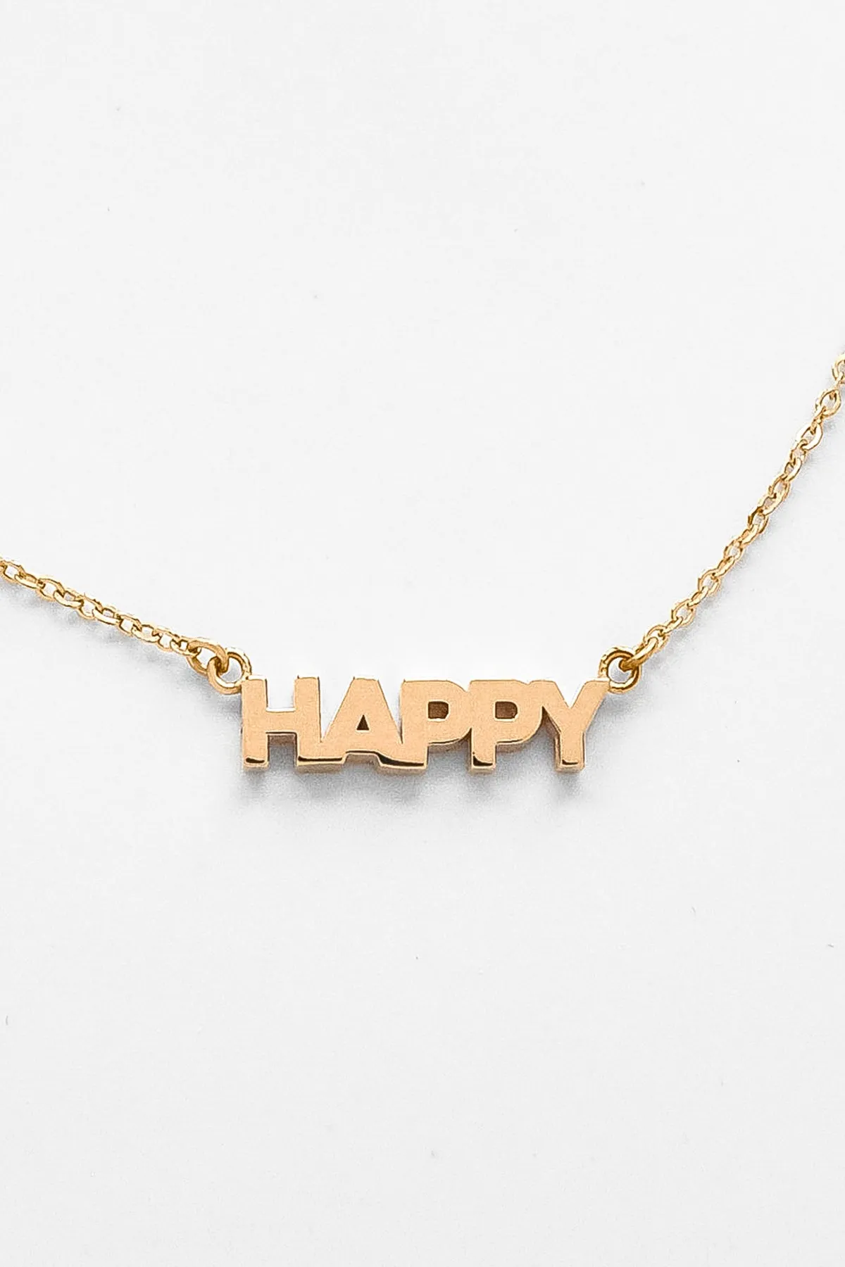 HAPPY SCRIPT NECKLACE BY THATCH