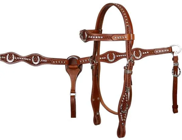 Horseshoe Rhinestone Headstall Set