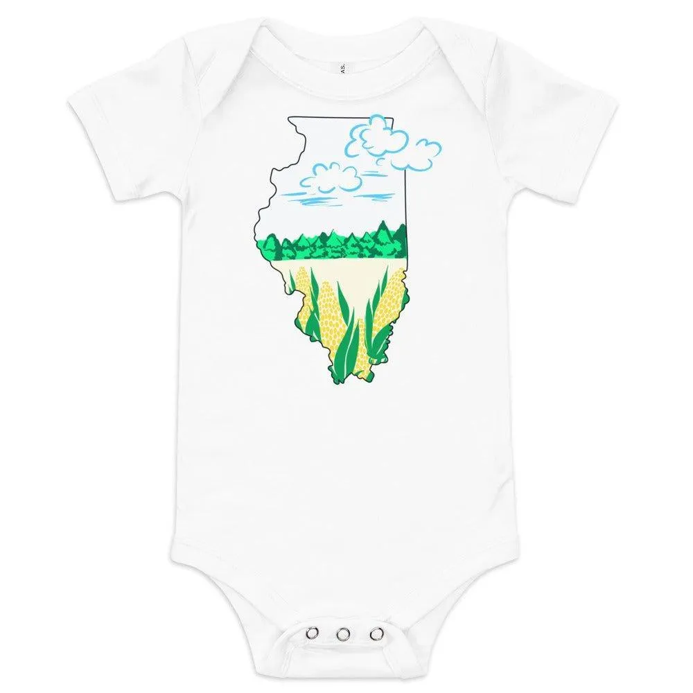 Illinois Cornfield Baby Onesie