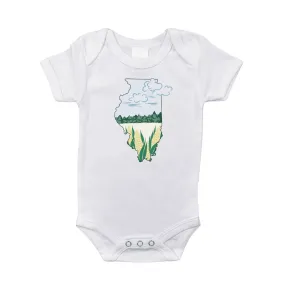 Illinois Cornfield Baby Onesie