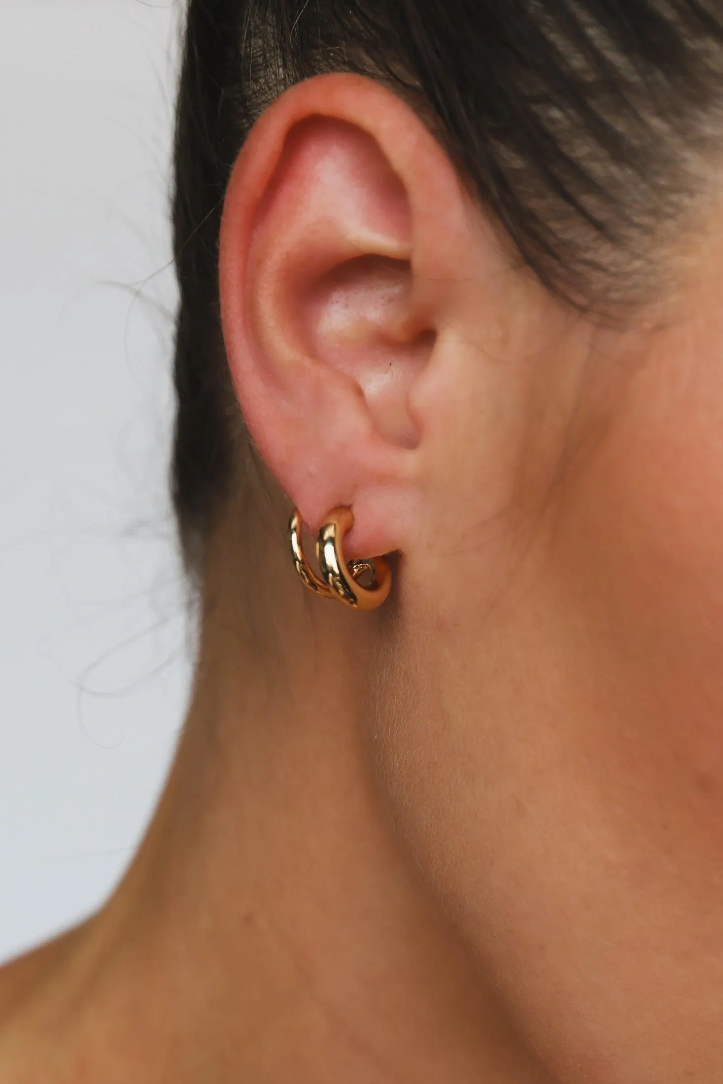 Kary Gold Double Hoop Earrings - Final Sale