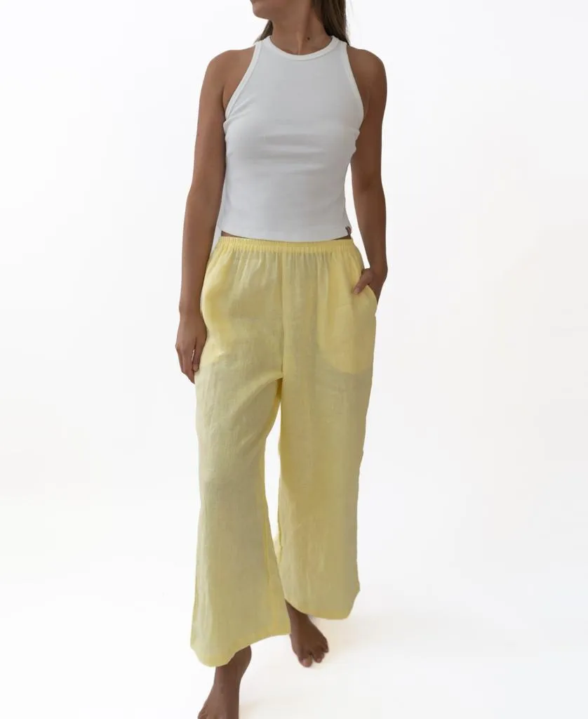 Kinsley Pant Linen | Lemon