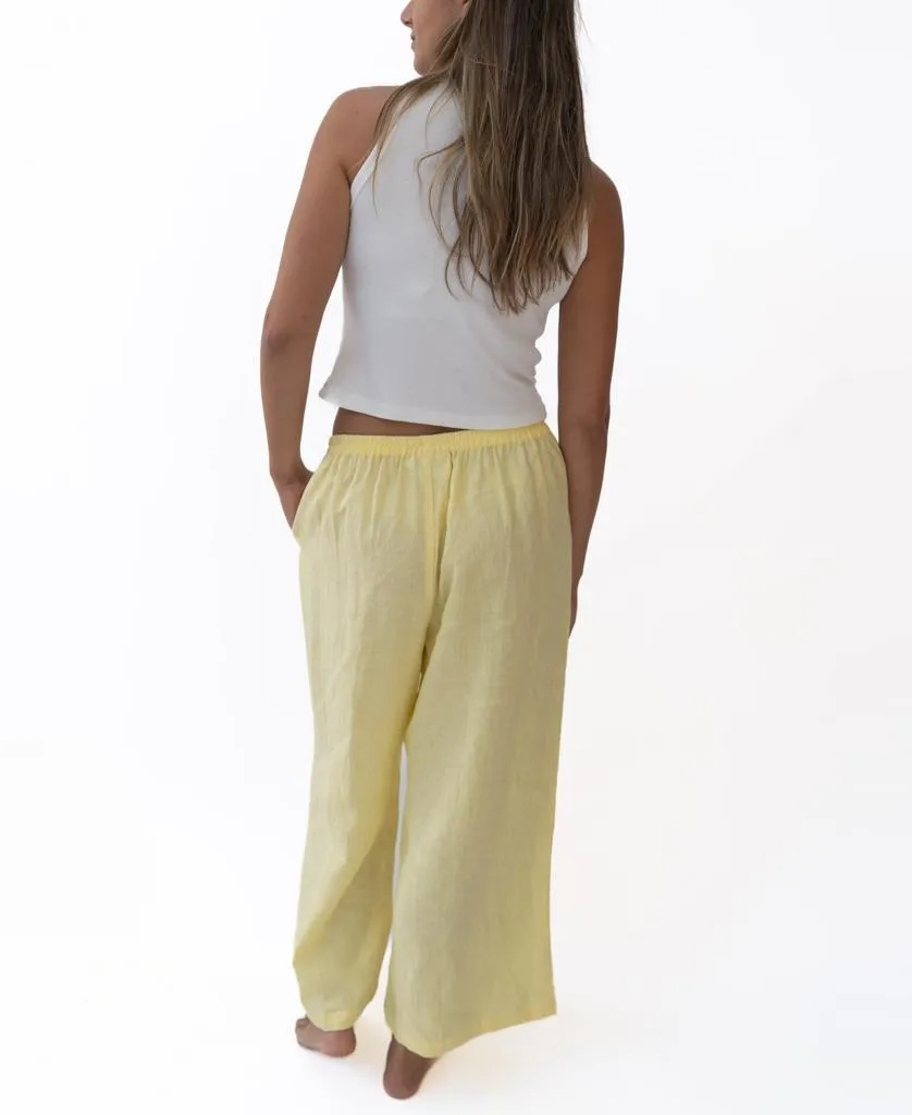 Kinsley Pant Linen | Lemon