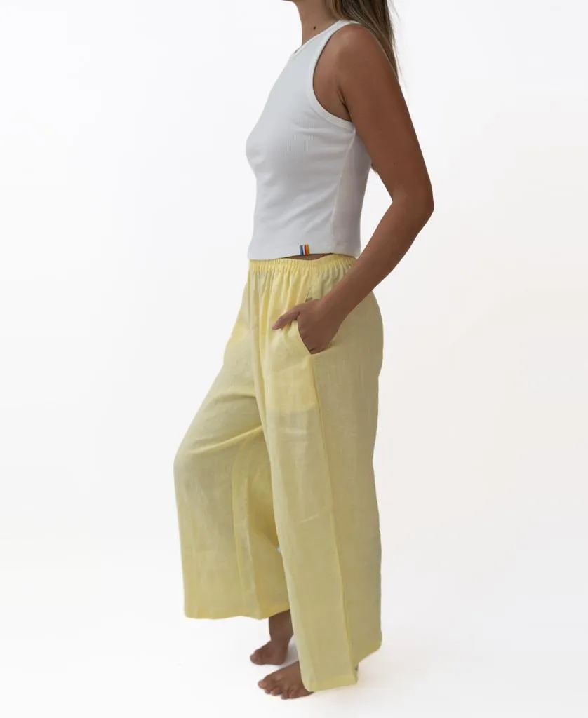 Kinsley Pant Linen | Lemon