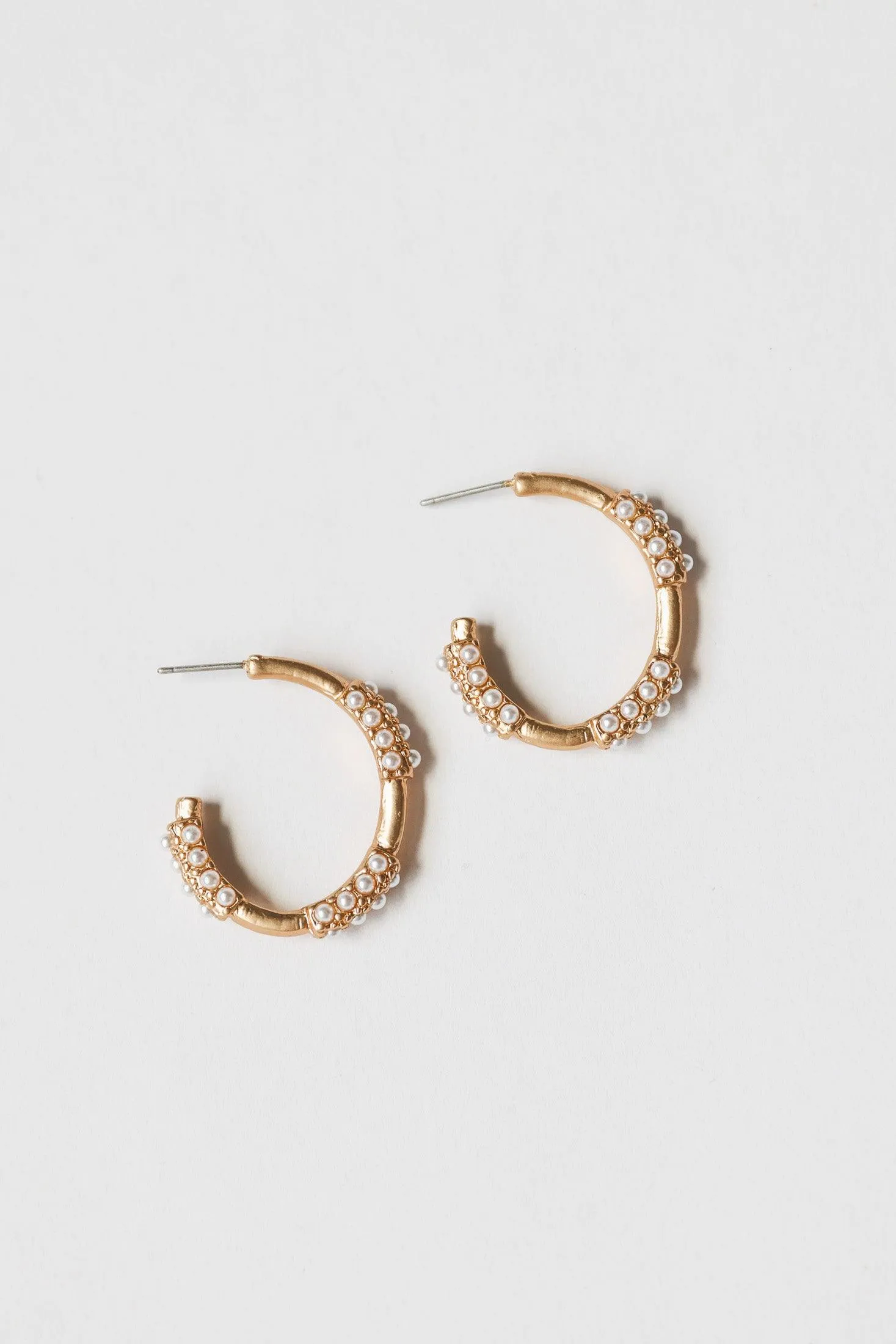 Landon Gold Pearl Earrings - Final Sale