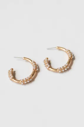 Landon Gold Pearl Earrings - Final Sale