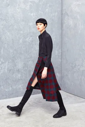 LINDSAY tartan - wool asymmetrical skirt