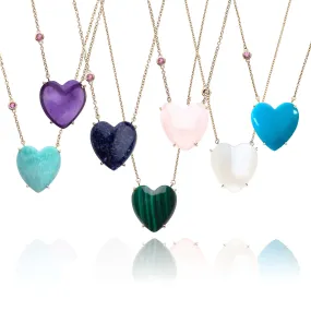 LOVE Carved Heart Necklace with Gold Setting SALE