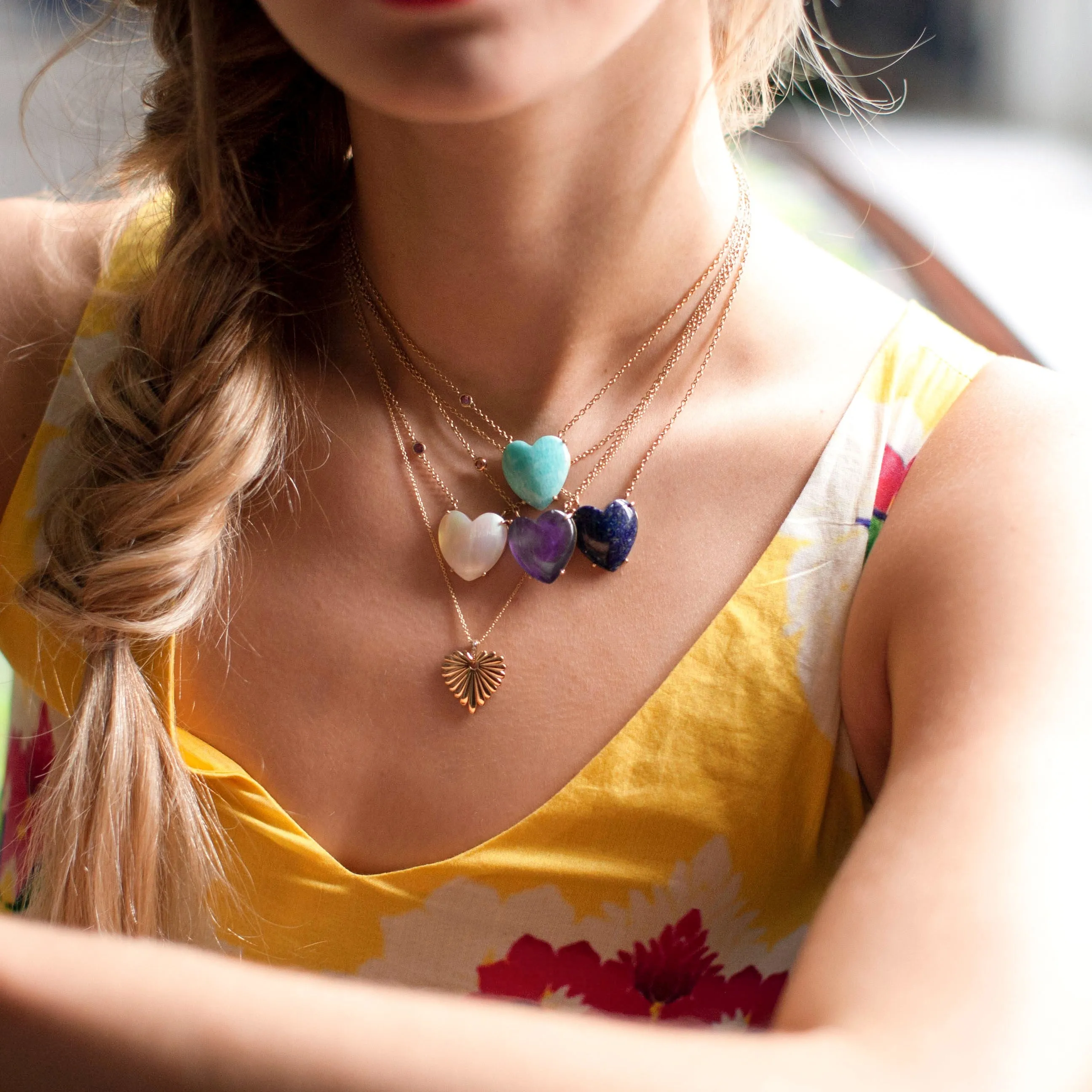 LOVE Lapis Carved Heart Necklace with Gold Setting SALE