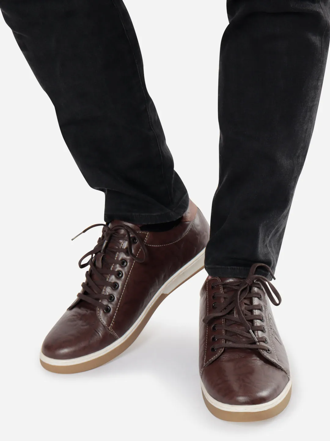 Men's Brown Round Toe Lace Up Casual (ID3037)