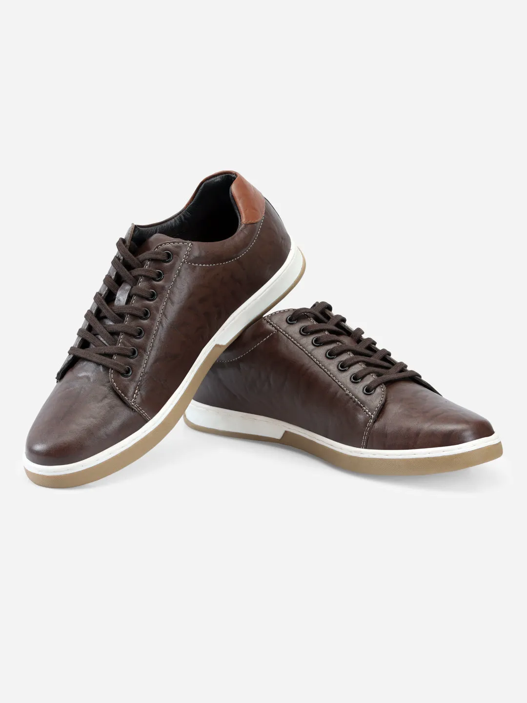 Men's Brown Round Toe Lace Up Casual (ID3037)