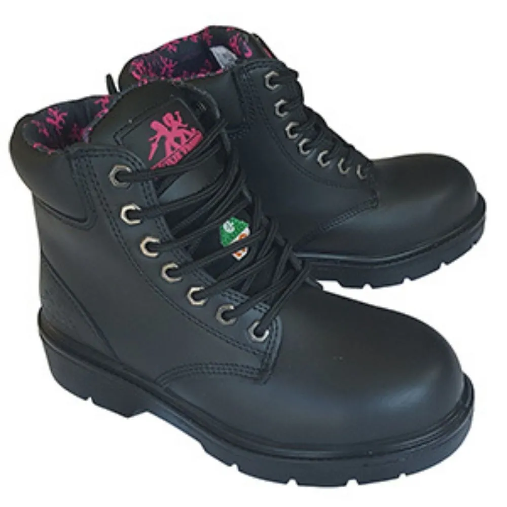 Moxie Alice Women's 6" Black Steel Toe Work Boot 50163 - Black