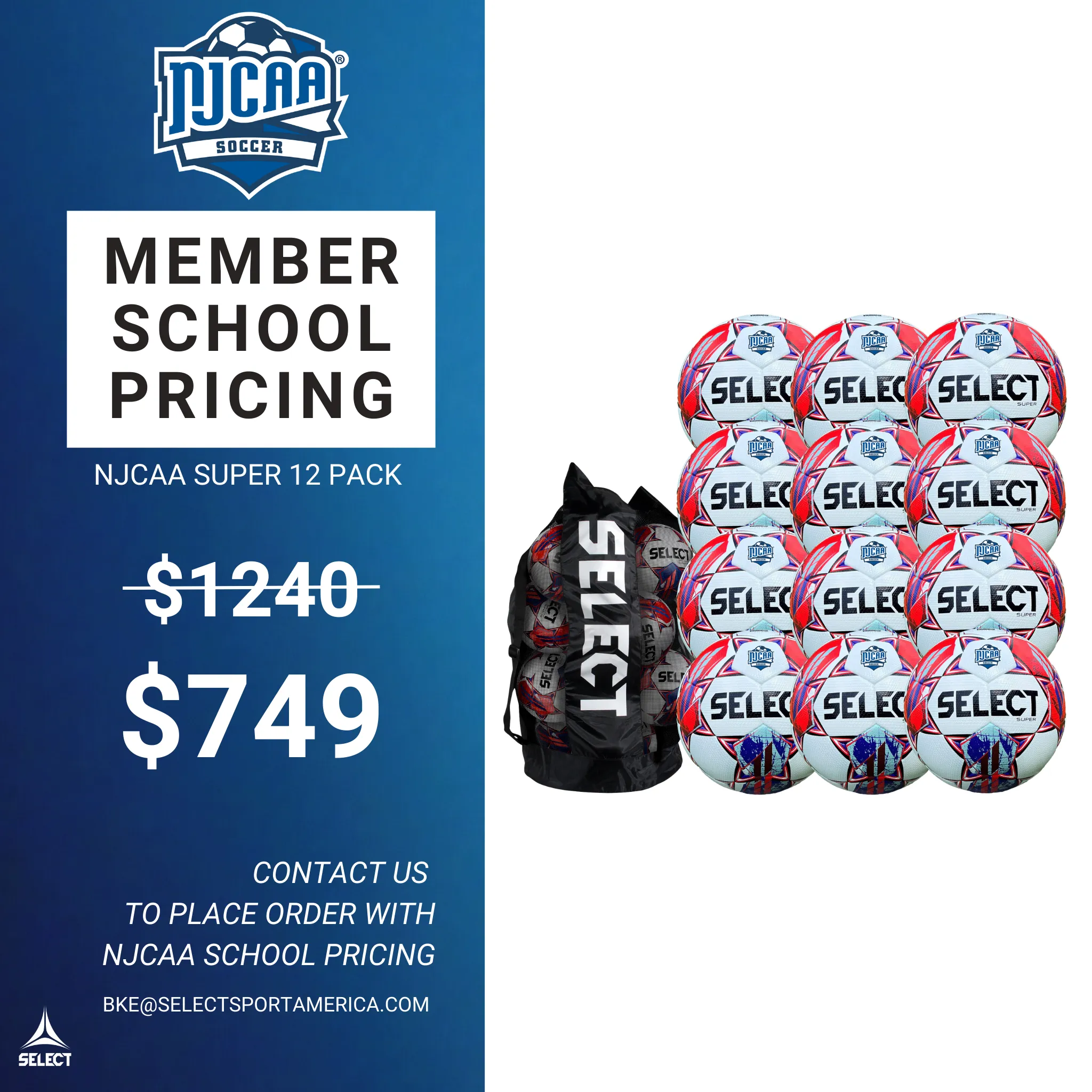 NJCAA Super v24 Pack - 12 Balls & Duffle