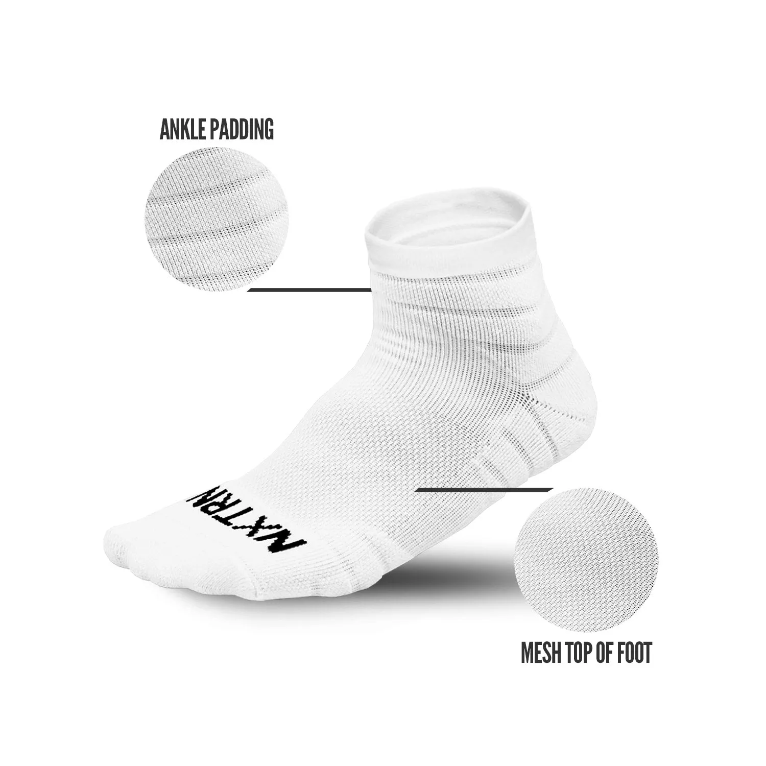 NXTRND Quarter Socks White (3-Pairs)