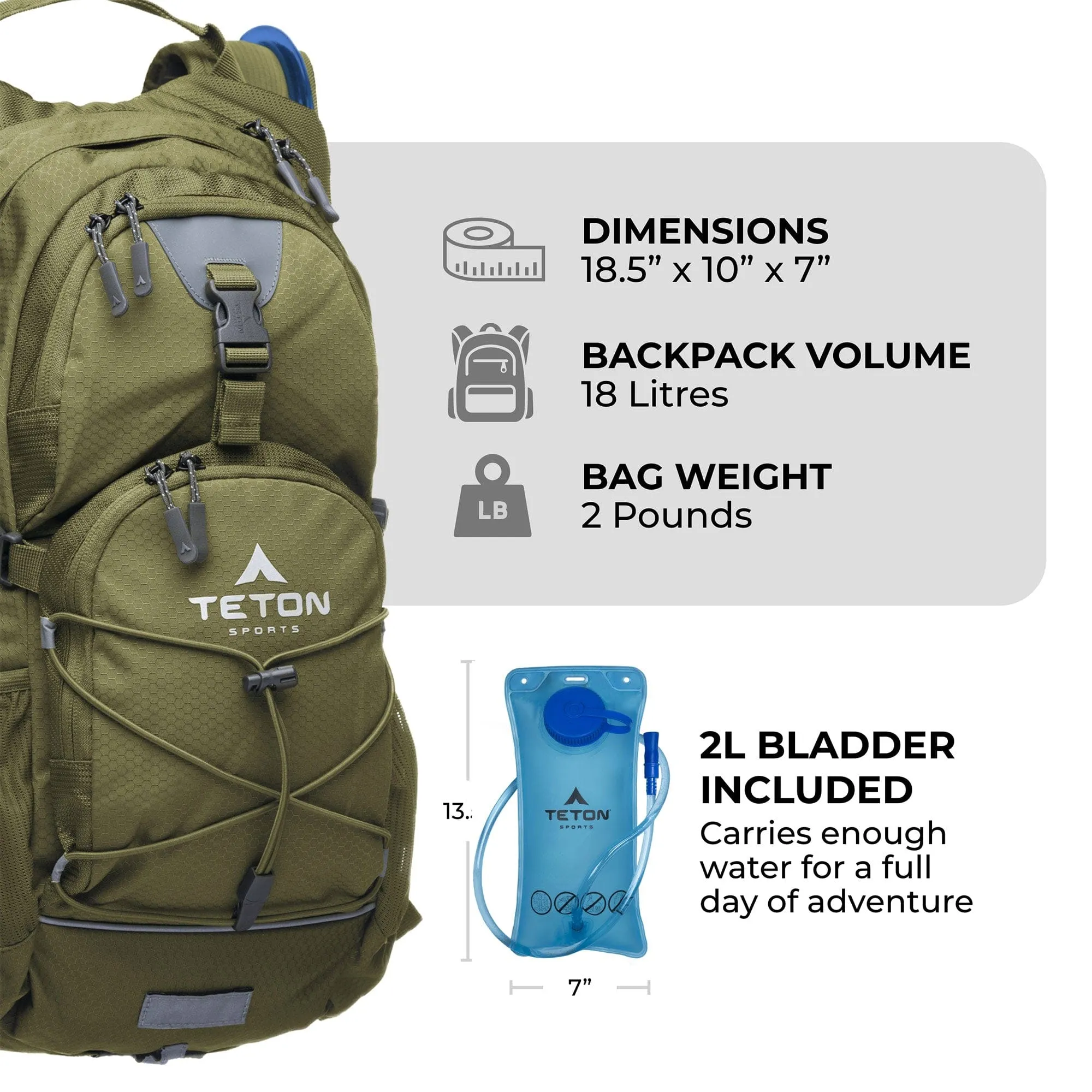 Oasis 18L Hydration Pack with 2L Bladder