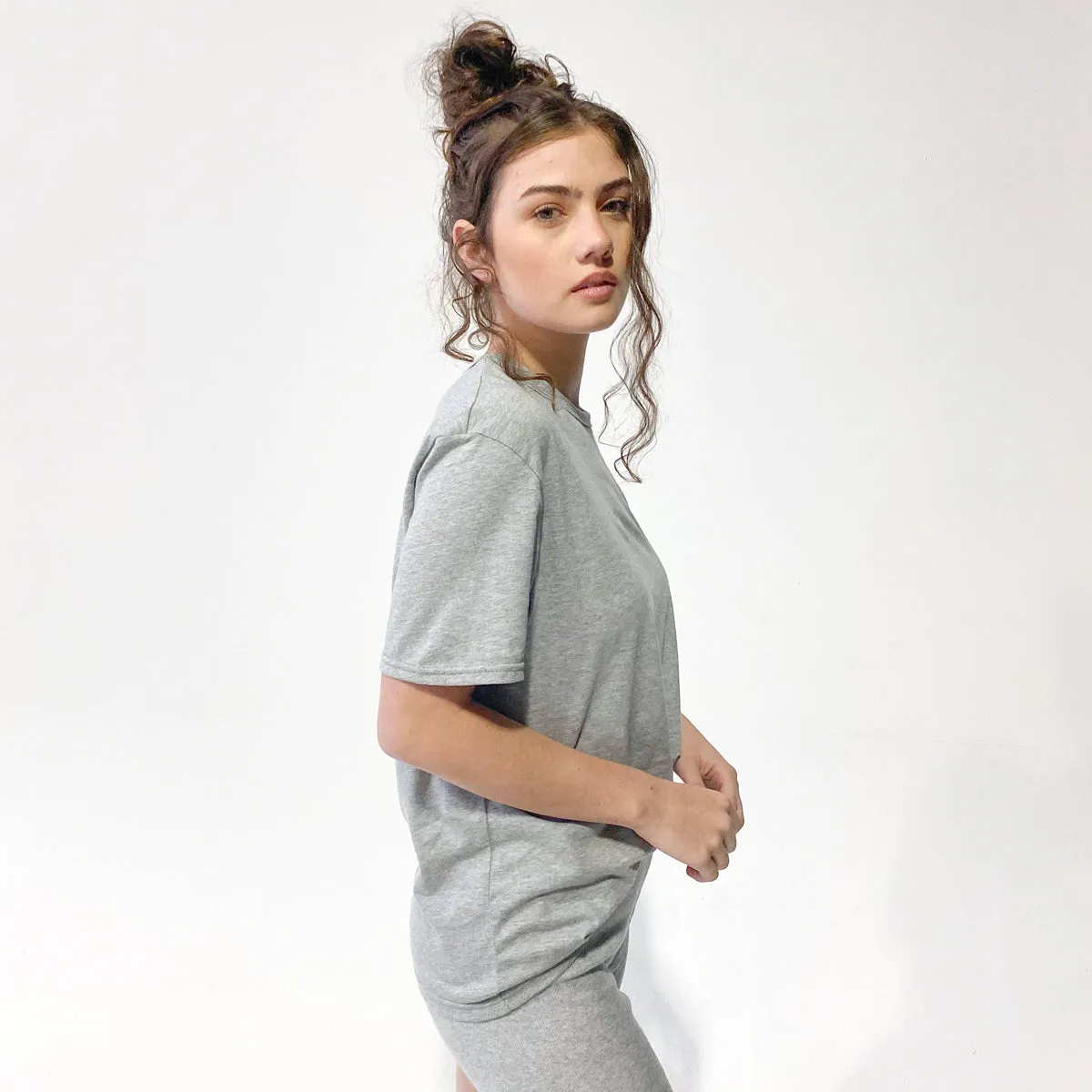 Organic Oversized T-shirt - Grey Marle MADE TO ORDER