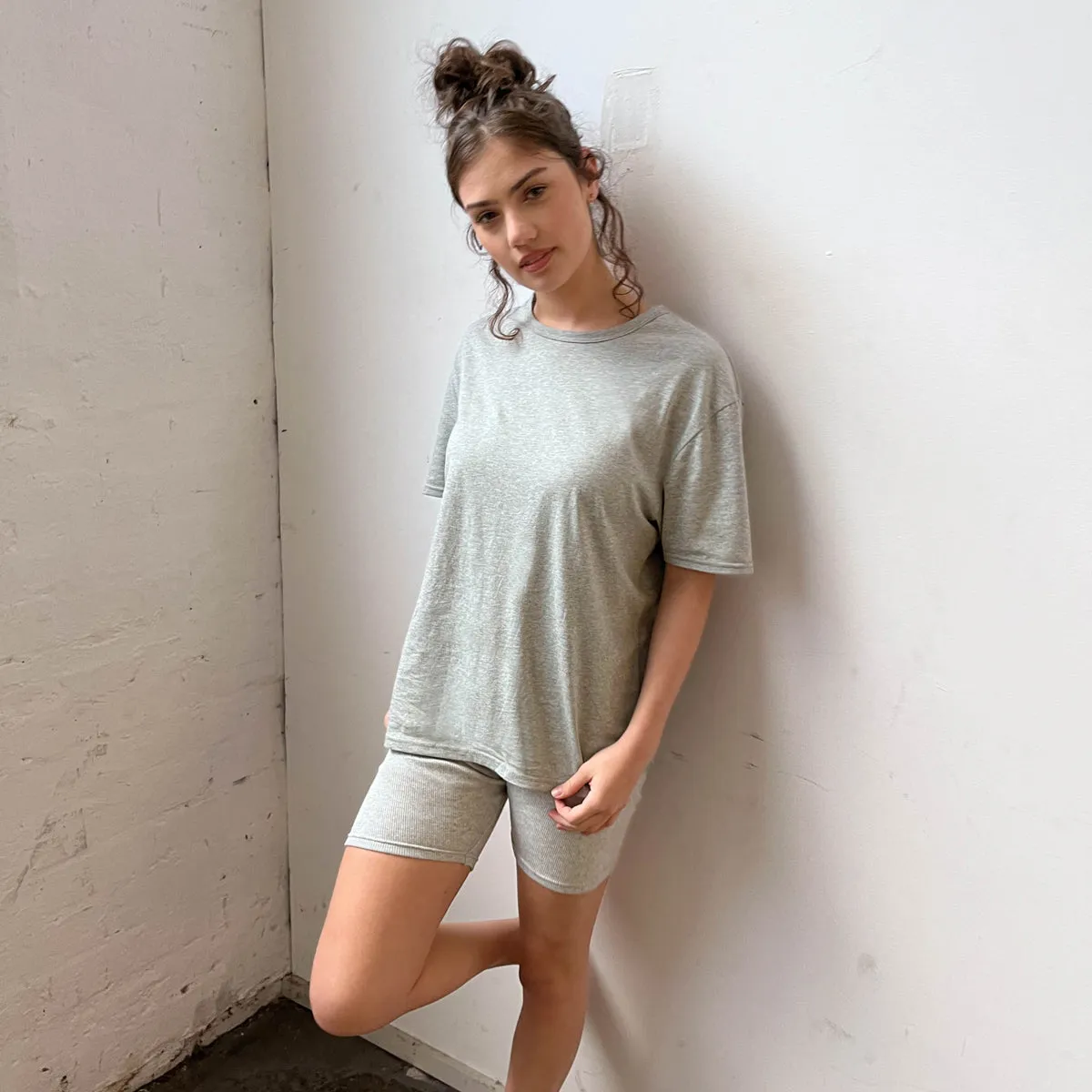 Organic Oversized T-shirt - Grey Marle MADE TO ORDER