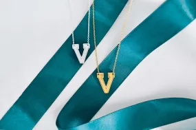 Petite Valor Athletic "V" Necklace - Sterling Silver