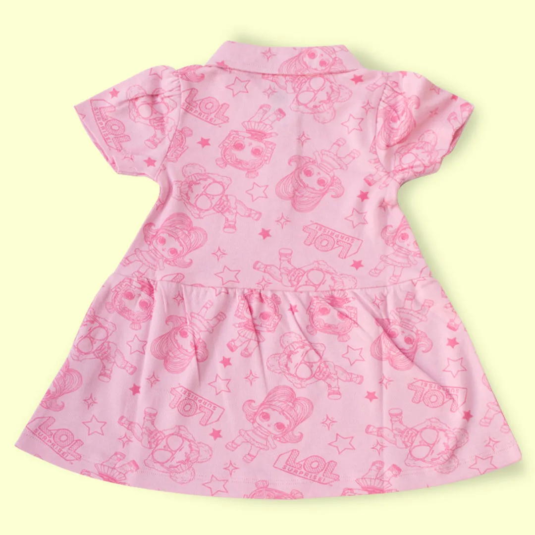 Pink Cotton Frock - for Baby Girl -LOL