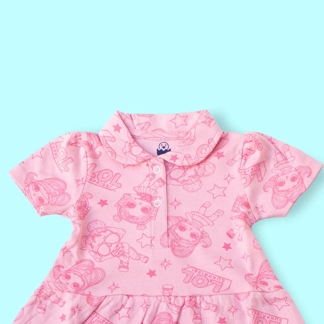 Pink Cotton Frock - for Baby Girl -LOL