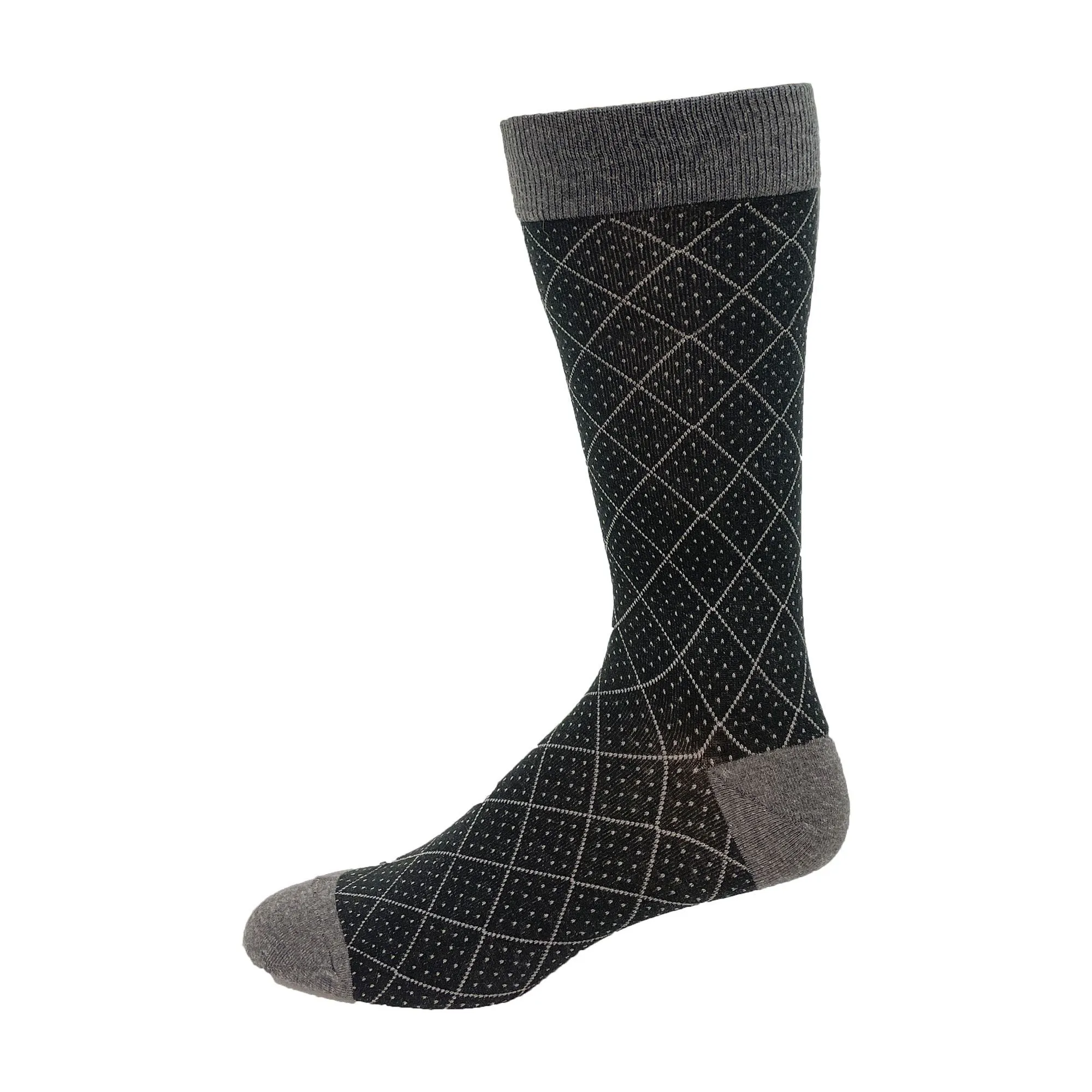 "Dotted Diamond " Cotton Dress sock by Vagden-Large