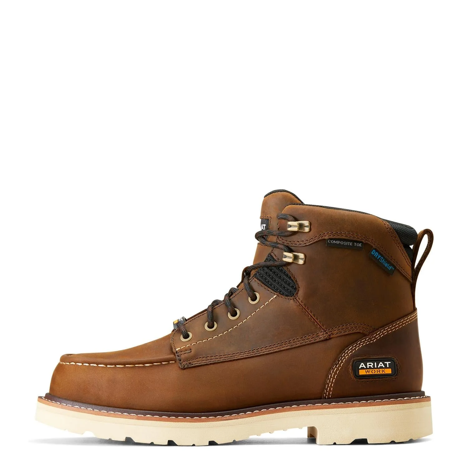 Rebar Lift 6 inch Composite-Toe Waterproof Work Boot Distressed Brown