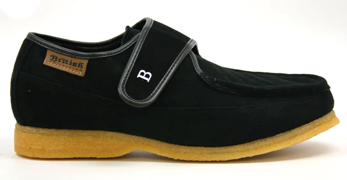 Royal Retro Velcro Shoe with Genuine Leather and Suede for Extra Width and Comfort