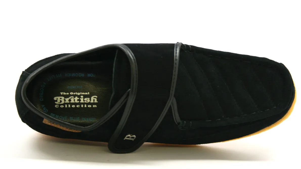 Royal Retro Velcro Shoe with Genuine Leather and Suede for Extra Width and Comfort