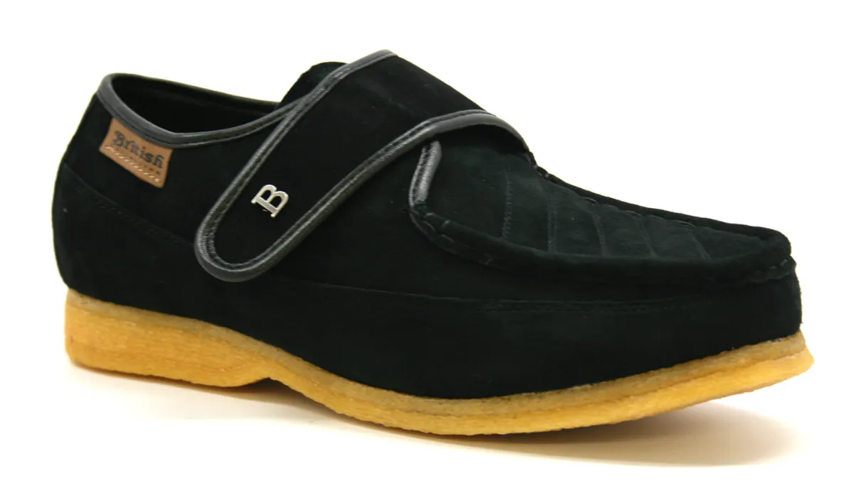 Royal Retro Velcro Shoe with Genuine Leather and Suede for Extra Width and Comfort