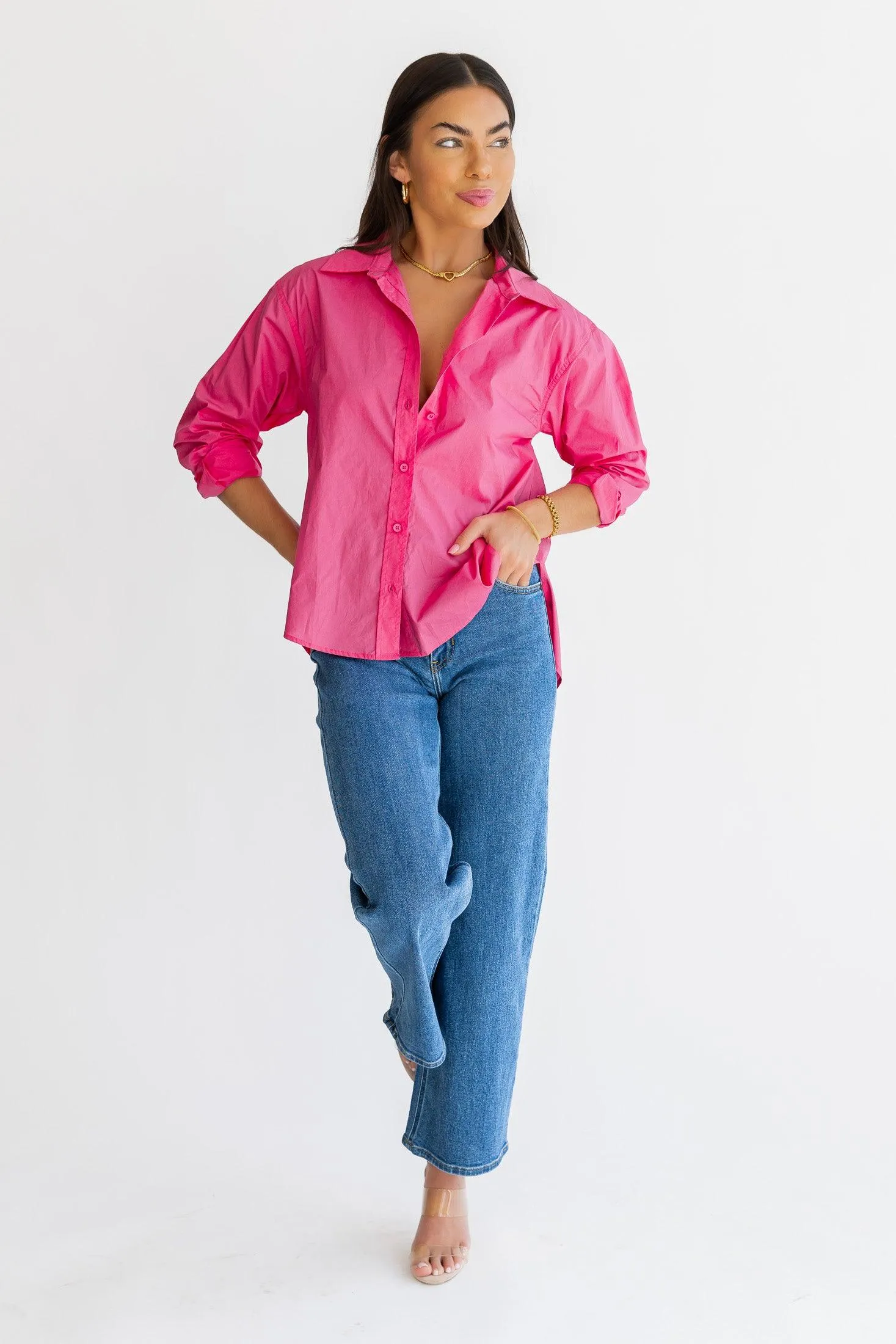 Selenia Pink Poplin Shirt