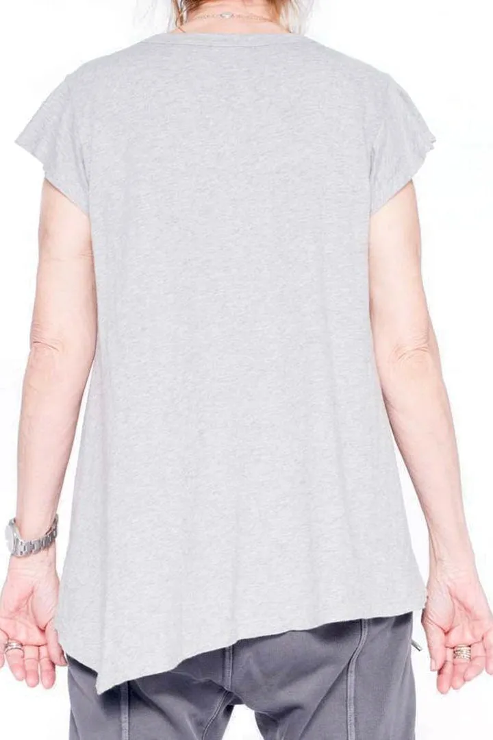 Sexy Heather Grey V Neck T Shirt