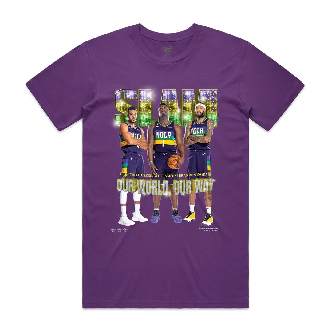 SLAM Cover Tee - Zion Williamson, Brandon Ingram   CJ McCollum (SLAM 242)