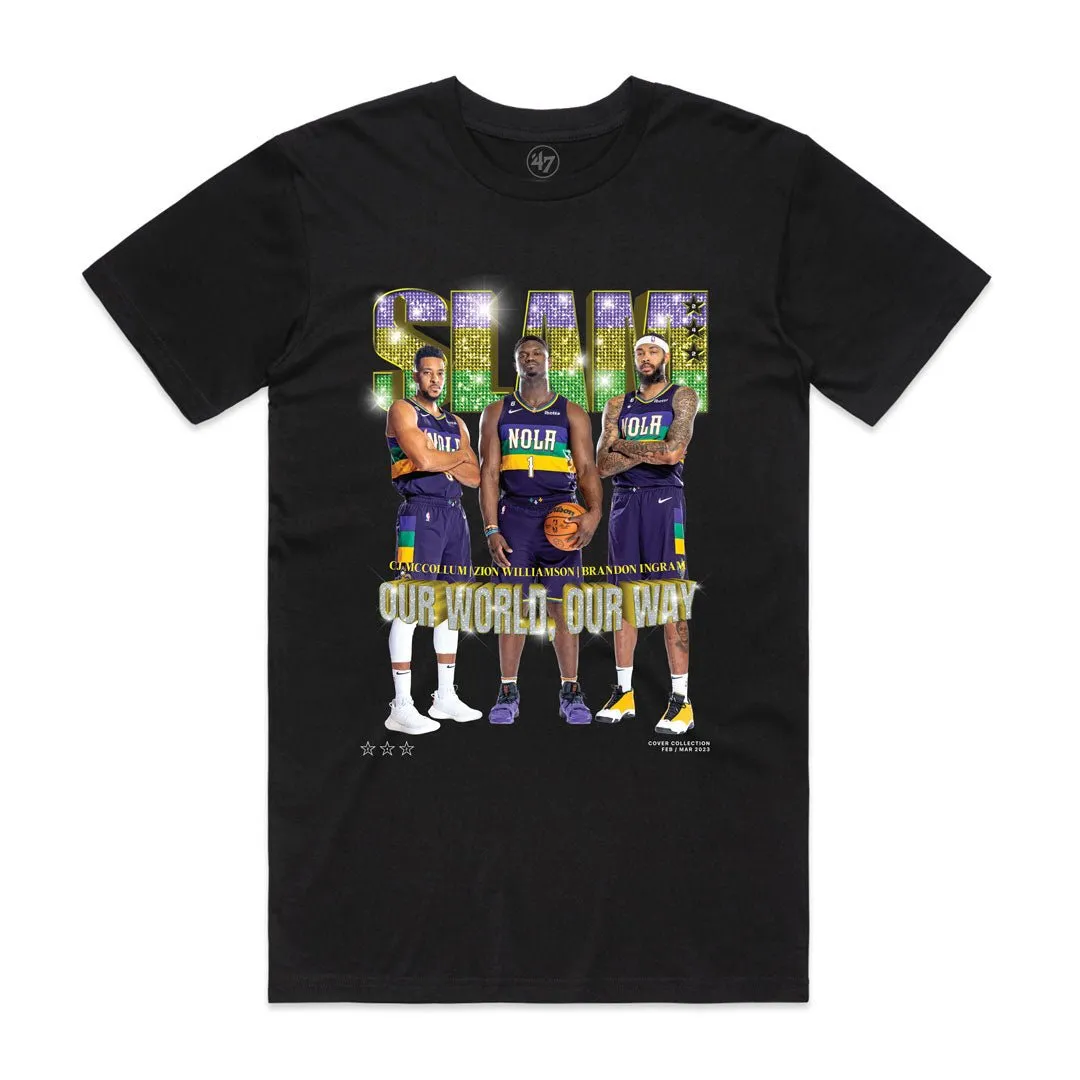 SLAM Cover Tee - Zion Williamson, Brandon Ingram   CJ McCollum (SLAM 242)