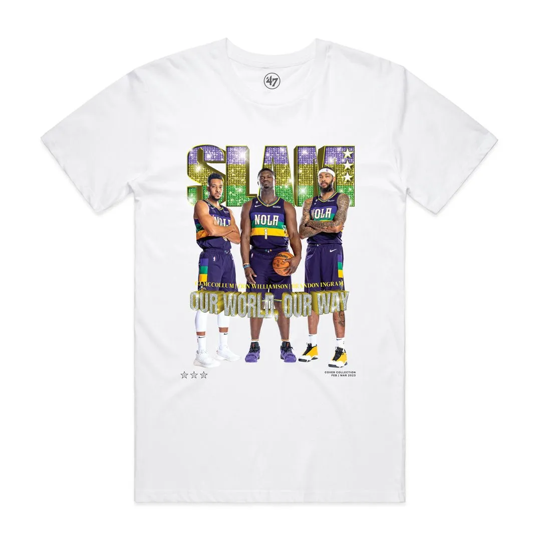 SLAM Cover Tee - Zion Williamson, Brandon Ingram   CJ McCollum (SLAM 242)