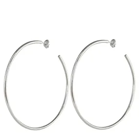 Sterling Silver Large Round Hoop Earrings