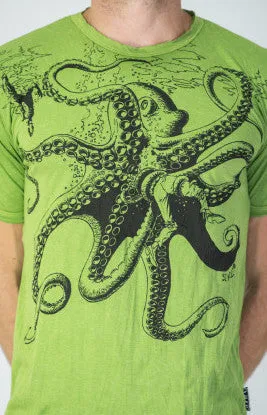 Sure Design Men's Octopus T-Shirt Lime