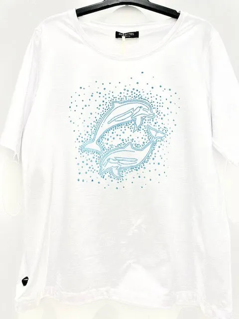 T-Shirt - White/Blue