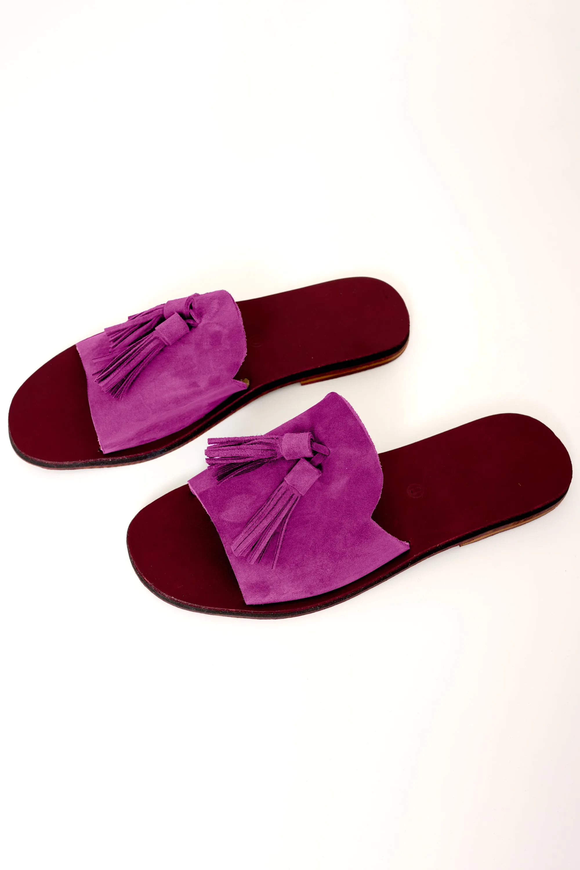 Tassel Sandal in Dusty Plum