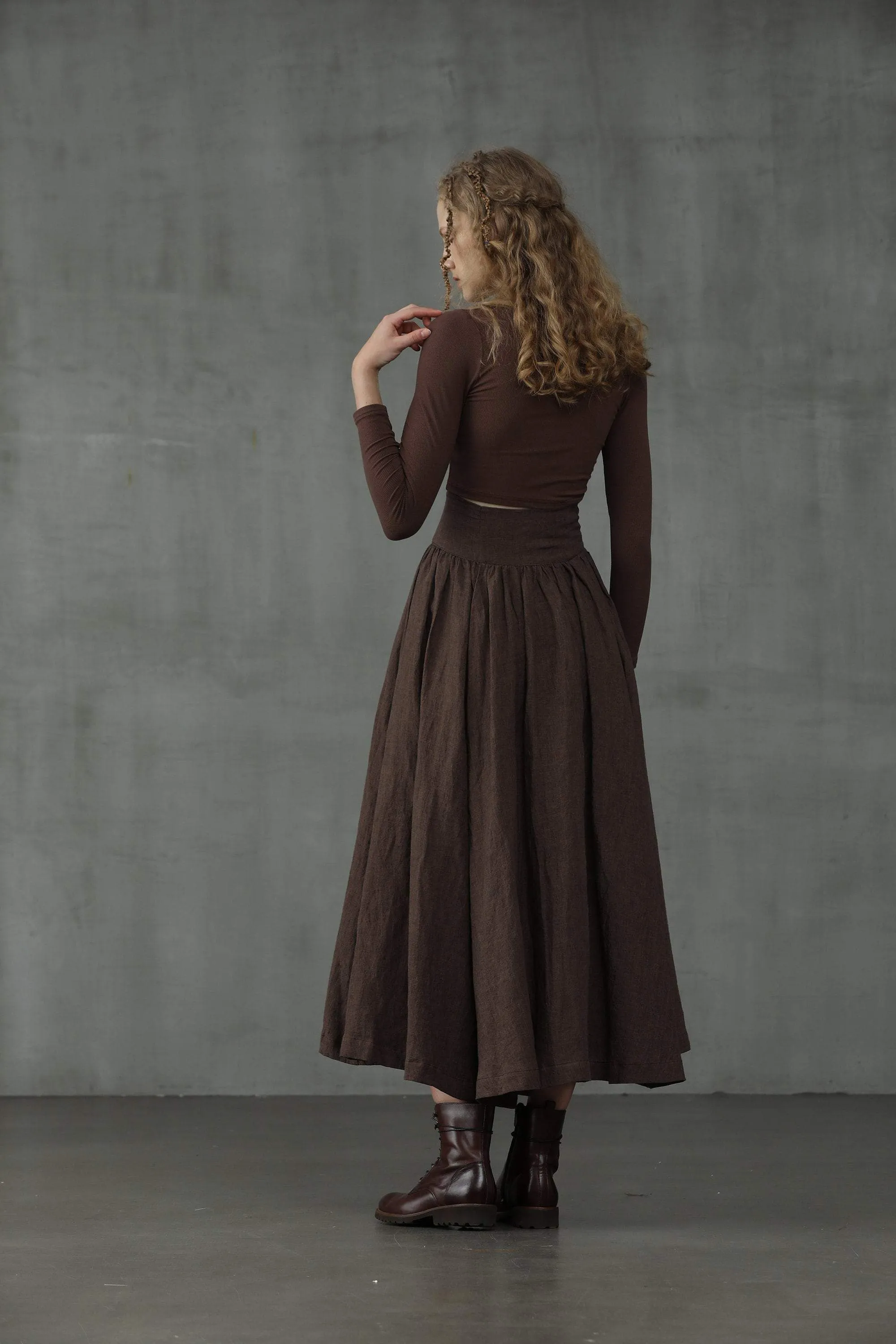 Tea Dance 5 | Lace-up Maxi Linen Skirt