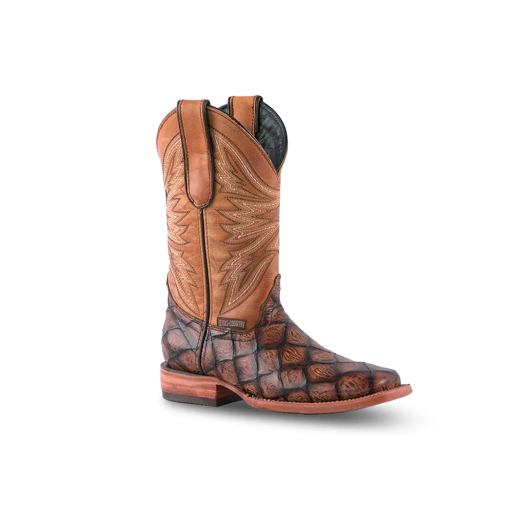 Texas Country Kids Boots Pez Piraru Camel E629